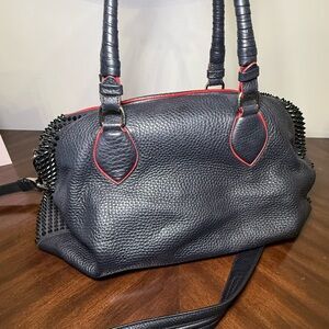 Christian Louboutin Black Satchel with Studded Accents
